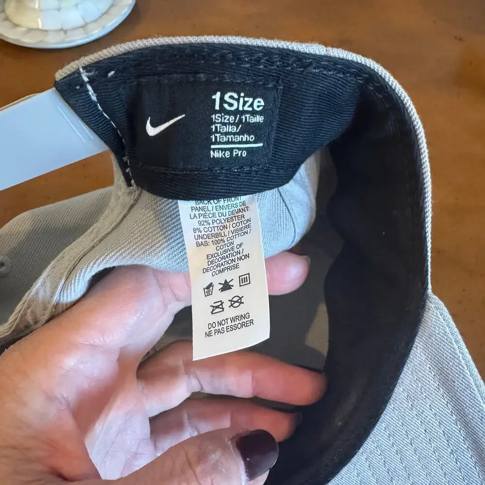 Nike Pro Bishop Gorman Snapback Hat Light Gray One Size - Picture 2 of 6